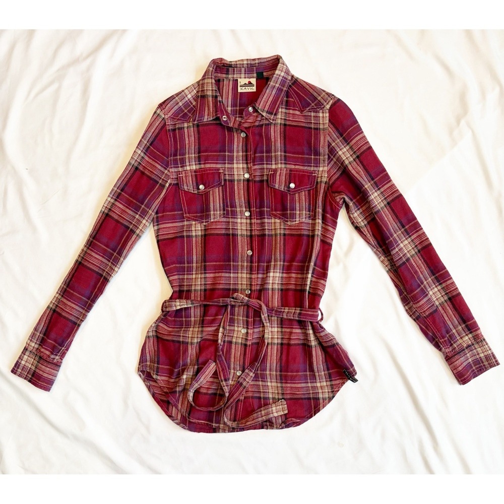 Kavu Lucil Plaid Shirt - Long-Sleeve - Women's Cotton Small Pearl Snap